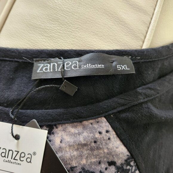 Zanzea Collection Plus Size Maxi Dress, High Low Hem, Short Sleeve, Black Print - Picture 8 of 11